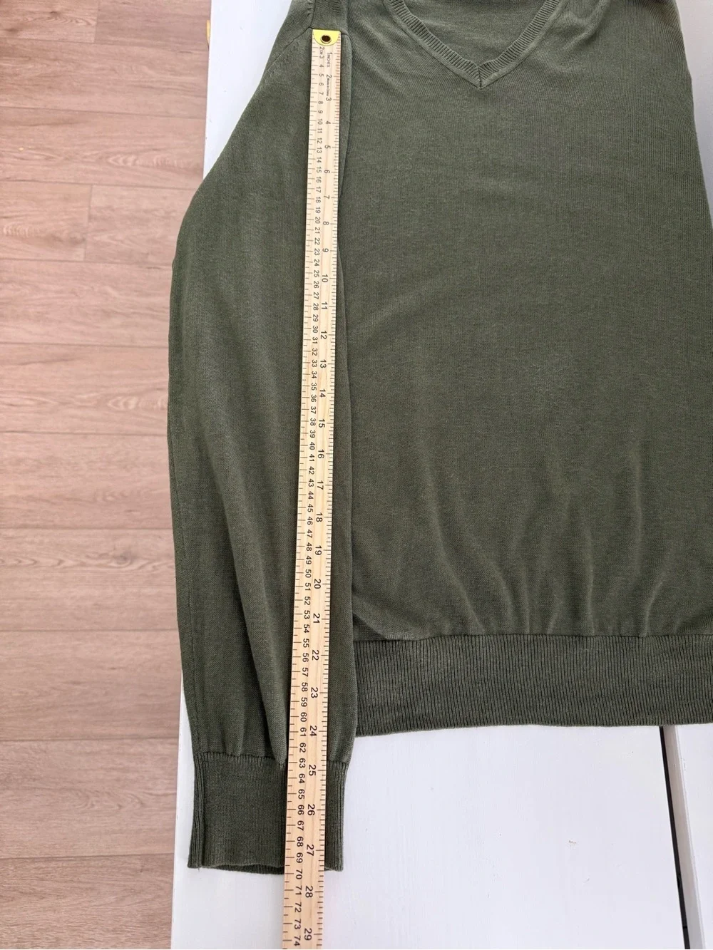 Banana Republic Silk Cashmere Olive V Neck Sweater XL